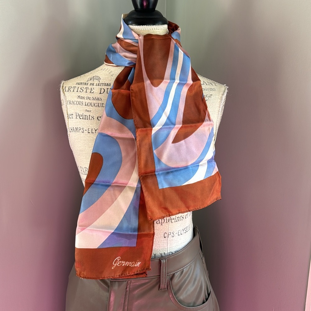 Vintage Germain acetate mod long scarf EVC